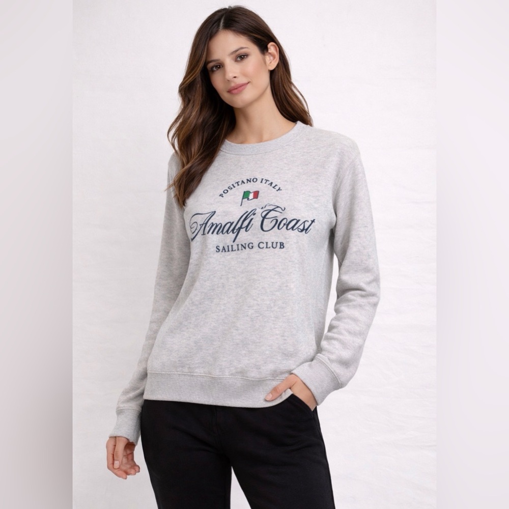 Hollister Amalfi Coast Sailing Club Sweatshirt Small Gray Crewneck NWOT(A475)